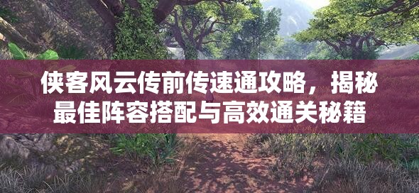 侠客风云传前传速通攻略，揭秘最佳阵容搭配与高效通关秘籍