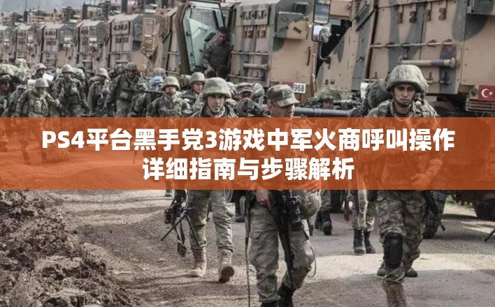 PS4平台黑手党3游戏中军火商呼叫操作详细指南与步骤解析