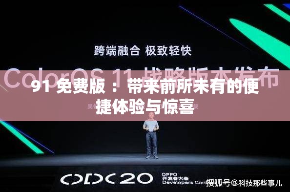 91 免费版 ：带来前所未有的便捷体验与惊喜