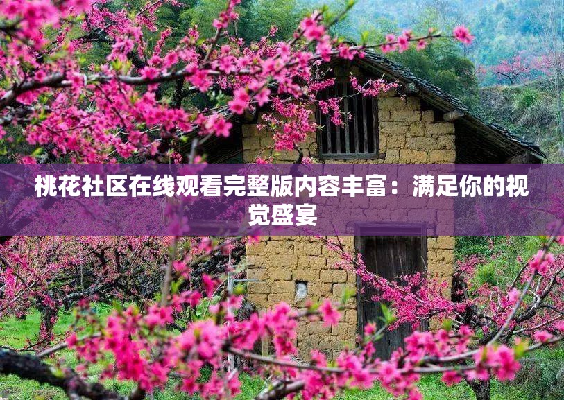 桃花社区在线观看完整版内容丰富：满足你的视觉盛宴