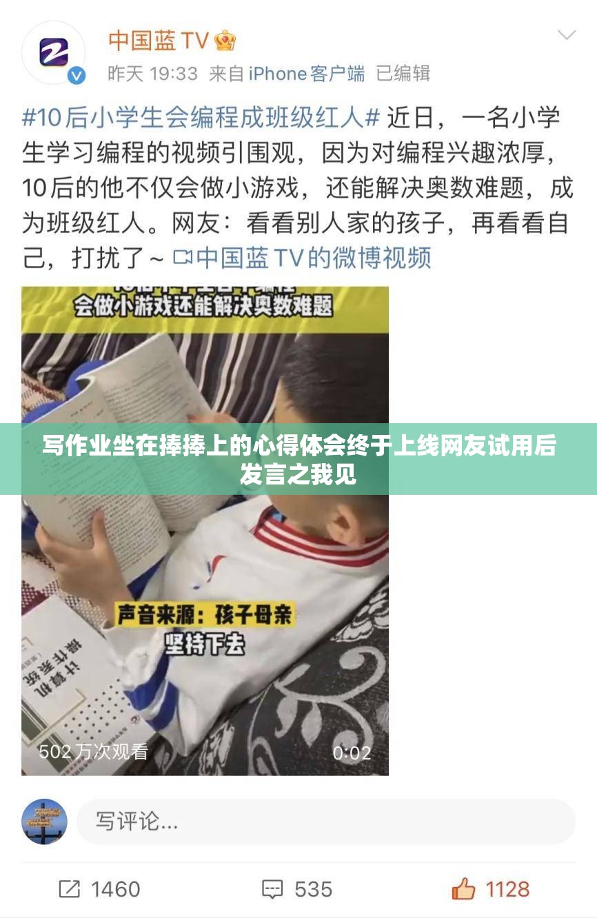 写作业坐在捧捧上的心得体会终于上线网友试用后发言之我见