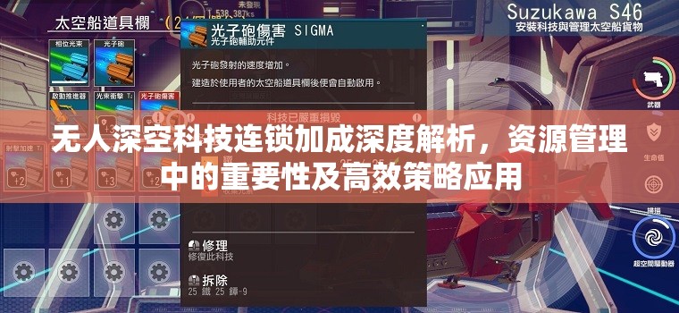 无人深空科技连锁加成深度解析，资源管理中的重要性及高效策略应用