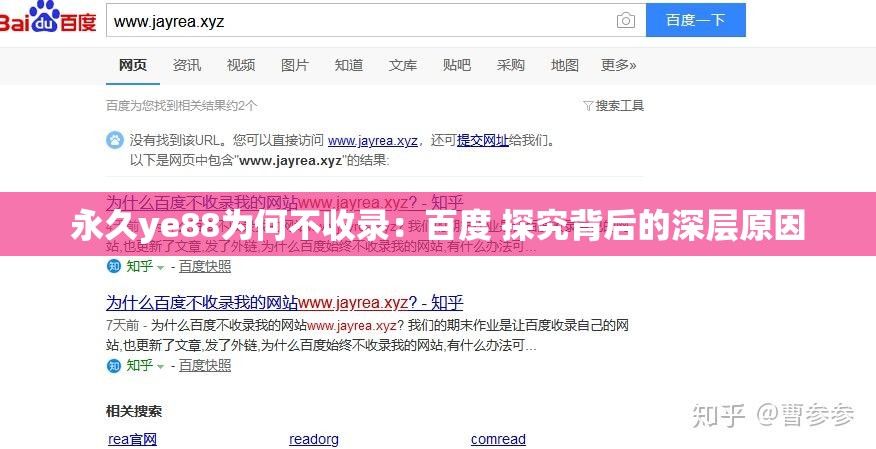 永久ye88为何不收录：百度 探究背后的深层原因