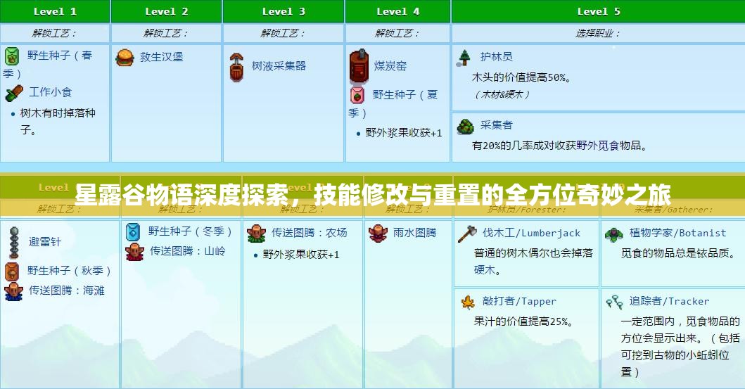 星露谷物语深度探索，技能修改与重置的全方位奇妙之旅