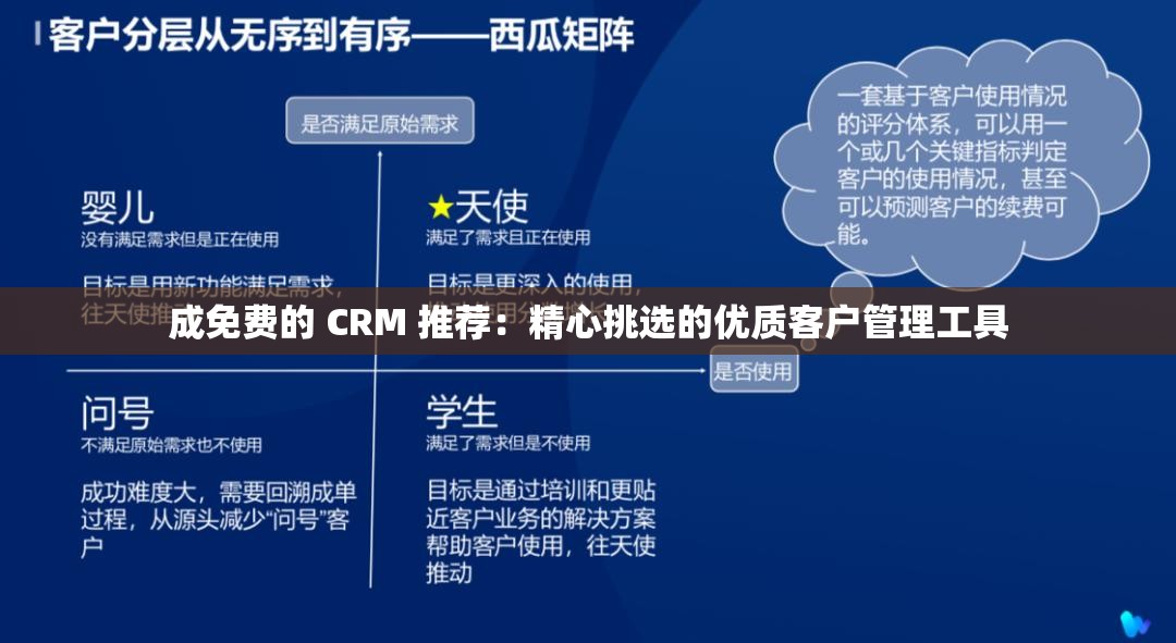 成免费的 CRM 推荐：精心挑选的优质客户管理工具