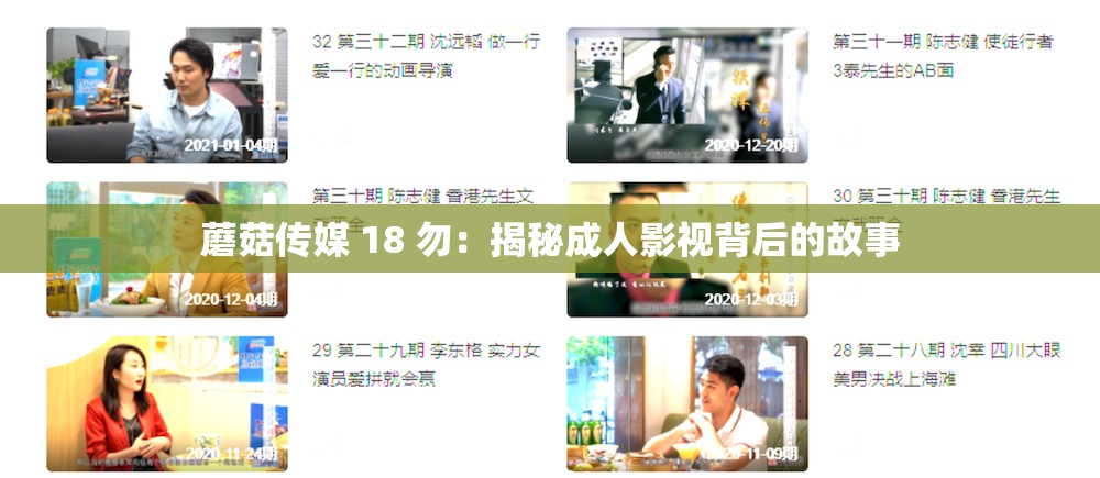 蘑菇传媒 18 勿：揭秘成人影视背后的故事