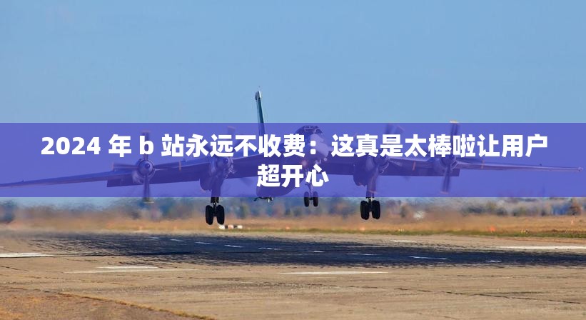 2024 年 b 站永远不收费：这真是太棒啦让用户超开心