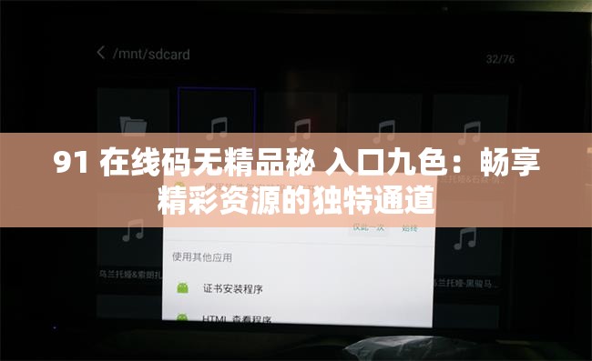 91 在线码无精品秘 入口九色：畅享精彩资源的独特通道