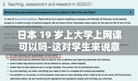 日本 19 岁上大学上网课可以吗-这对学生来说意味着什么