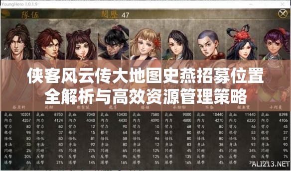 侠客风云传大地图史燕招募位置全解析与高效资源管理策略