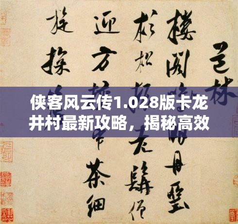 侠客风云传1.028版卡龙井村最新攻略，揭秘高效资源管理的艺术技巧