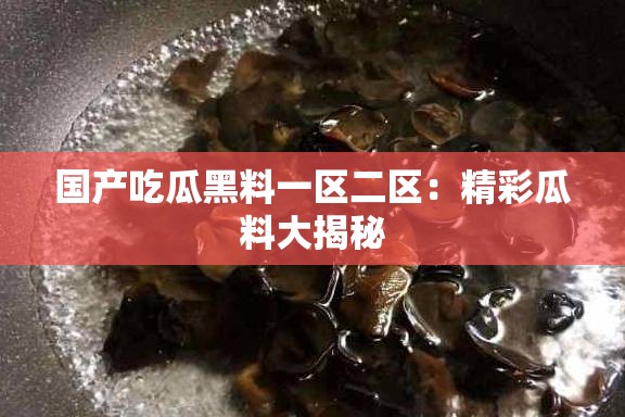 国产吃瓜黑料一区二区：精彩瓜料大揭秘