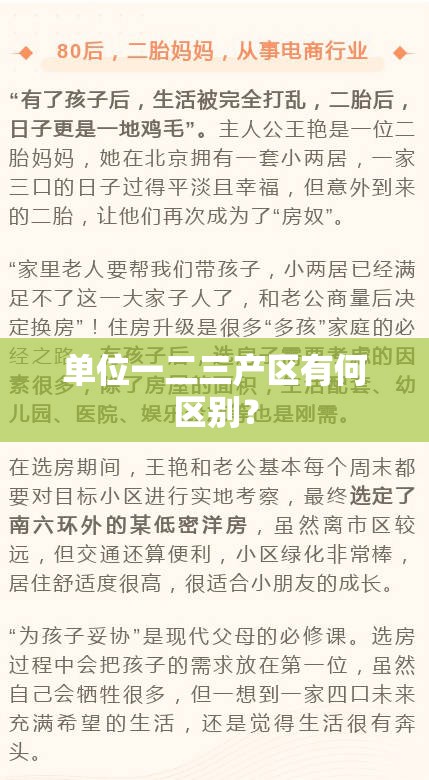 单位一二三产区有何区别？
