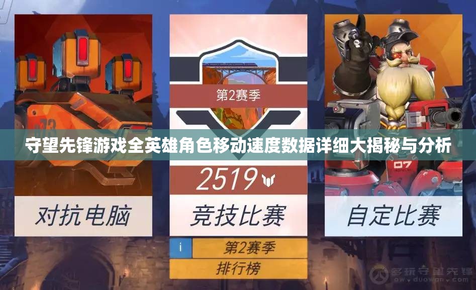 守望先锋游戏全英雄角色移动速度数据详细大揭秘与分析