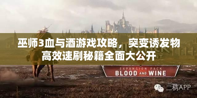 巫师3血与酒游戏攻略，突变诱发物高效速刷秘籍全面大公开
