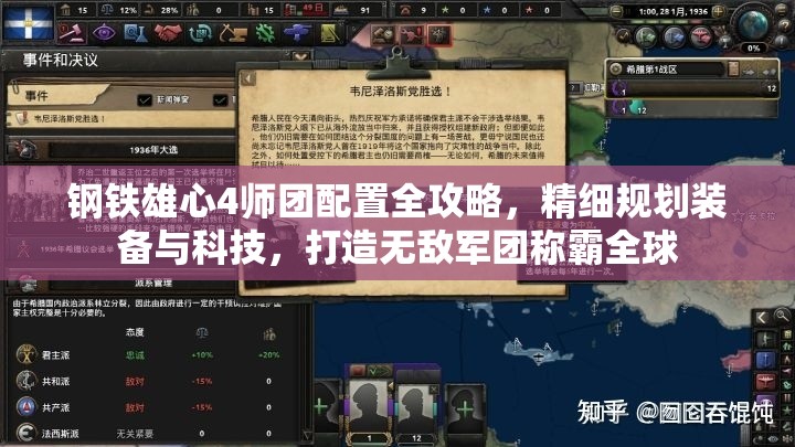 钢铁雄心4师团配置全攻略，精细规划装备与科技，打造无敌军团称霸全球