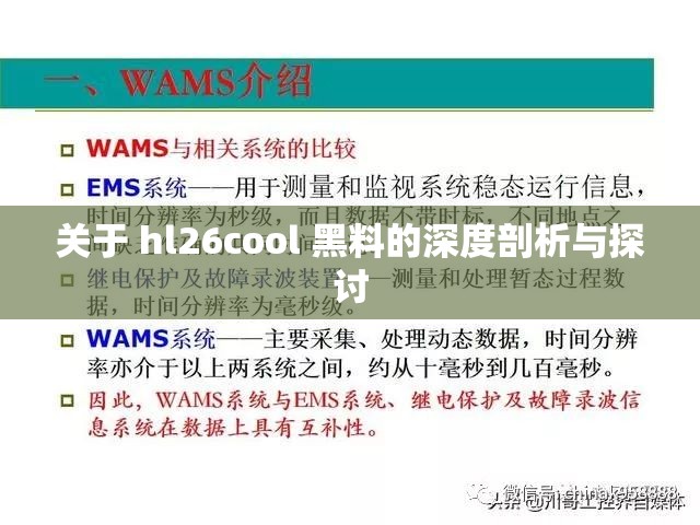 关于 hl26cool 黑料的深度剖析与探讨