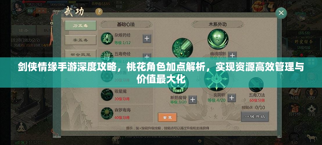 剑侠情缘手游深度攻略，桃花角色加点解析，实现资源高效管理与价值最大化