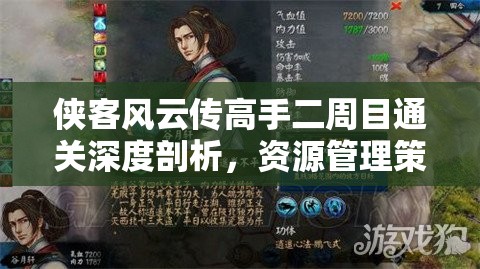 侠客风云传高手二周目通关深度剖析，资源管理策略与艺术心得分享