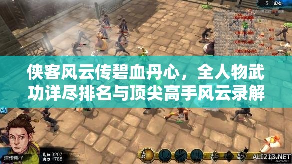 侠客风云传碧血丹心，全人物武功详尽排名与顶尖高手风云录解析