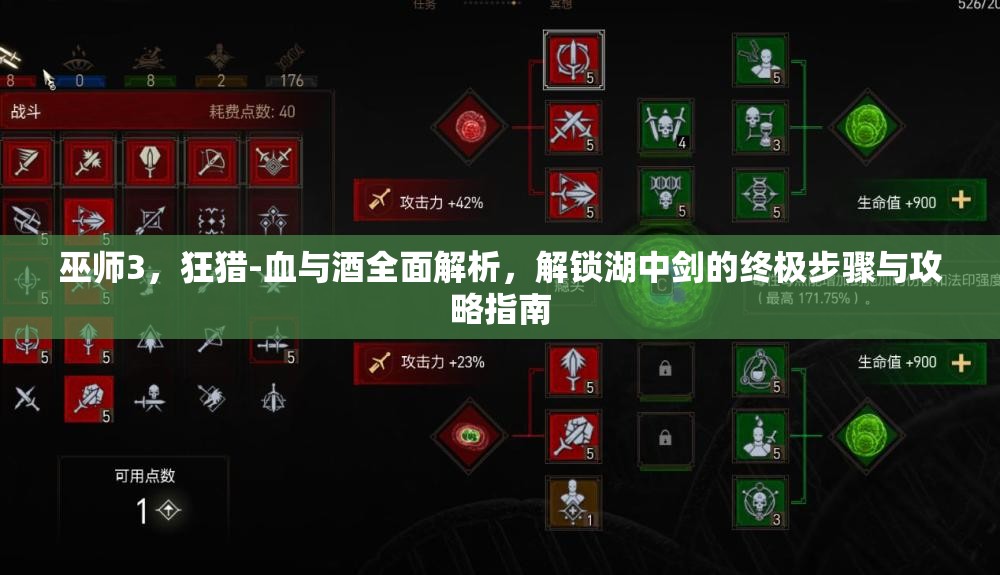 巫师3，狂猎-血与酒全面解析，解锁湖中剑的终极步骤与攻略指南