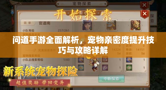 问道手游全面解析，宠物亲密度提升技巧与攻略详解