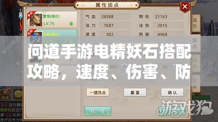 问道手游电精妖石搭配攻略，速度、伤害、防御与气血妖石选择推荐