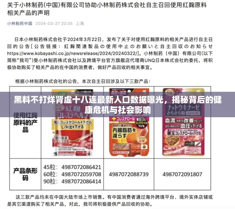 黑料不打烊肾虚十八连最新人口数据曝光，揭秘背后的健康危机与社会影响